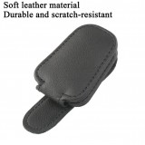 Porte-lunettes magnétique pour pare-soleil de voiture en design cuir - Noir