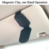 Porte-lunettes magnétique pour pare-soleil de voiture en design cuir - Noir