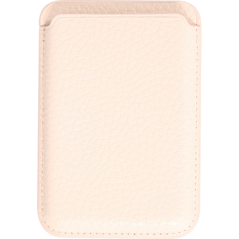 Portes-cartes MagSafe magnétique en cuir végan avec aiment fort - Blanc