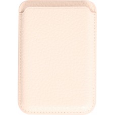 Portes-cartes MagSafe magnétique en cuir végan avec aiment fort - Blanc