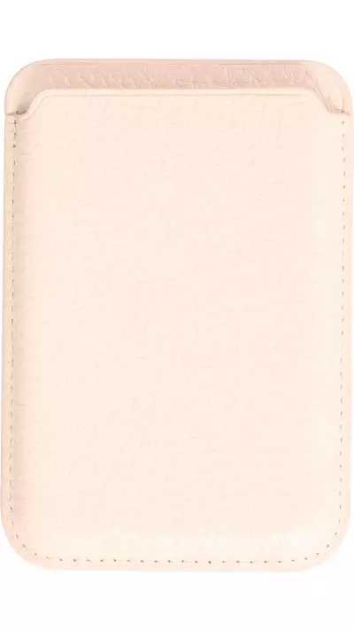 Portes-cartes MagSafe magnétique en cuir végan avec aiment fort - Blanc