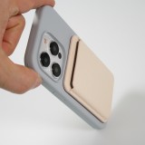 Portes-cartes MagSafe magnétique en cuir végan avec aiment fort - Blanc