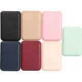 Portes-cartes MagSafe magnétique en cuir végan avec aiment fort  - Noir