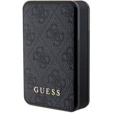 PowerBank Guess compacte 10000mAh en toile similicuir avec monogramme chargeur portable et indicateur autonomie - Gris