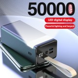 Luxuriöse Power Bank 50000mAh Fast Charging PD 22W LED Ultra Capacity - Schwarz