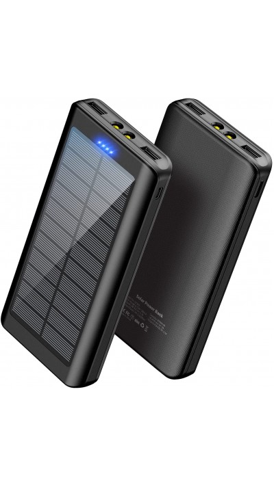 Outdoor Power Bank 30000mAh Doppel USB 15W LED High Capacity - Schwarz