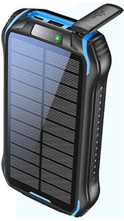 Solar Power Bank i26s 26800mAh portable Fast Charging LED IP66 Ultra Capacity - Blau