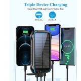 Power Bank solaire i26s 26800mAh portable Chargement rapide LED IP66 Ultra Capacité - Bleu