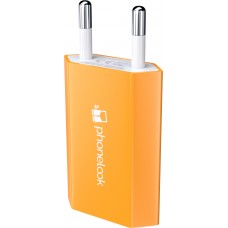 Standard CH Netz-Ladestecker USB-A Adapter 5W mit Logo PhoneLook - Orange