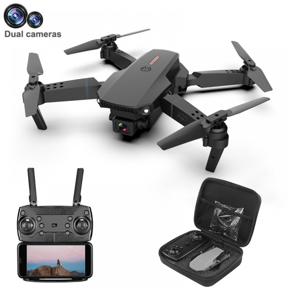 Pro fun drone E88 double caméra Wifi RC quadricoptère - Noir