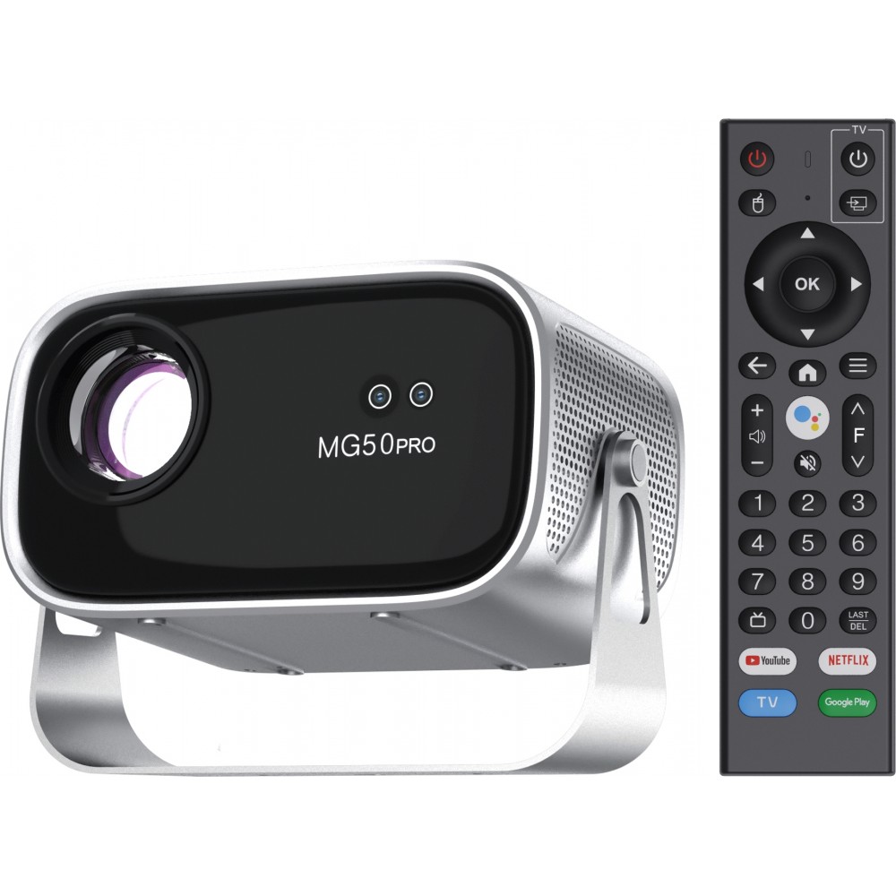 HD Projektor MG50 Pro Smart Multimedia Heimkino (350 ANSI, Android 12, Wi-Fi 6, Bluetooth 5.1, Screen Mirroring)