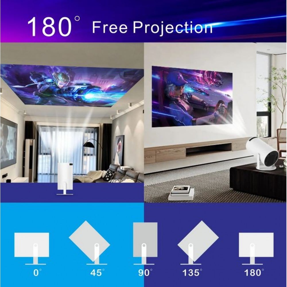 Projektor HY300 LED Smart Home Theater HD Android interface - Beamer HDMI + USB + Wifi Screen Mirroring - Weiss
