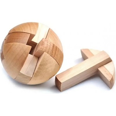 Puzzle casse-tête en bois sphere - Jouet stimulant de mémoire balle magique - Brun