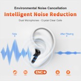 QERE E28 Kabellose Bluetooth 5.3 Kopfhörer In-Ear HIFI mit Nois cancellation, IPX5 & Touch Control - Schwarz
