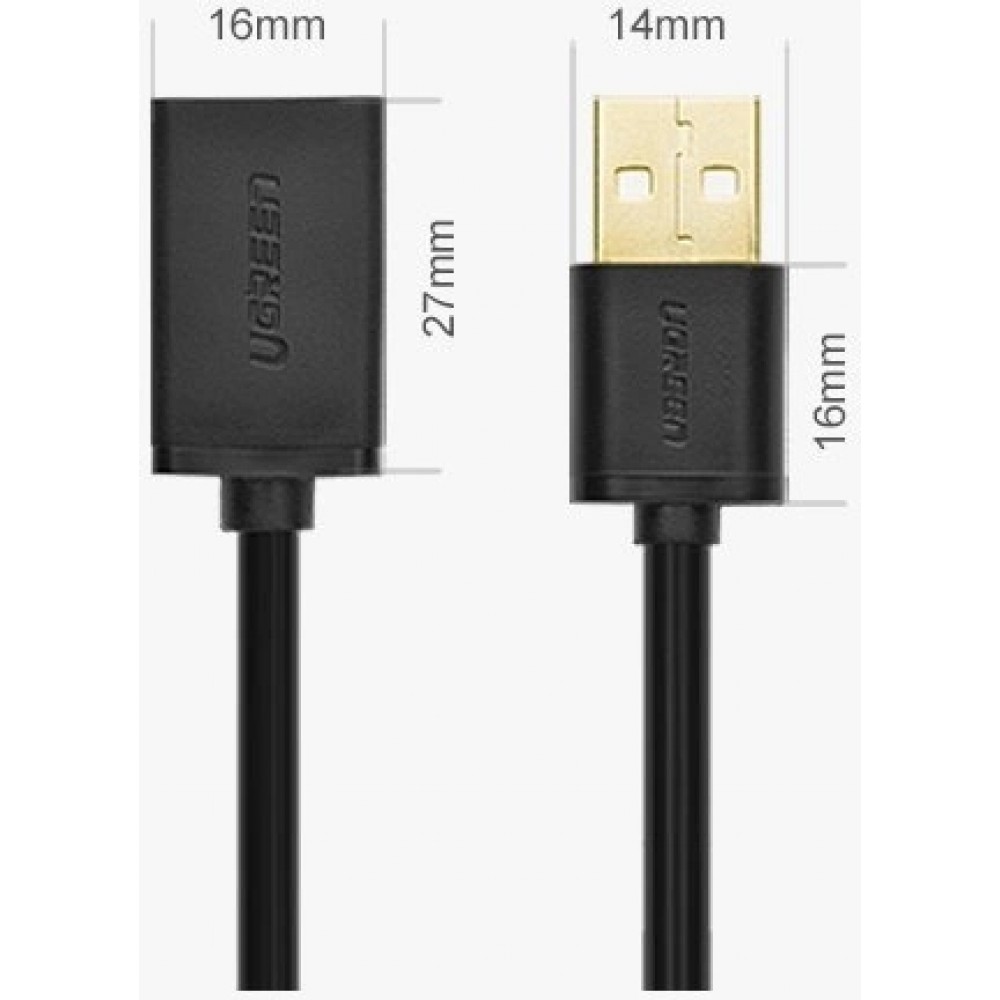 Ugreen USB-A Verlängerungskabel 2 m Weiblich auf Männlich - Schwarz
