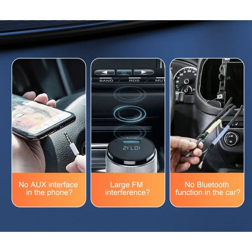 Récepteur Bluetooth 5.0 voiture avec prise AUX 3,5 mm et USB en