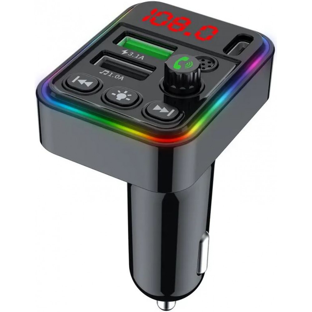 Récepteur Bluetooth F19 - Receiver audio pour voiture MP3 Player FM avec  dual USB et LED - Noir - Acheter sur PhoneLook
