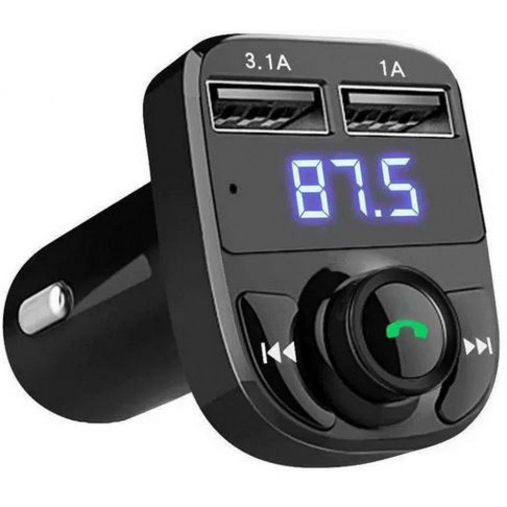 Bluetooth Empfänger X8 - Auto Kfz Audio Receiver MP3 Player mit 3.1 USB Fast Charge - Schwarz