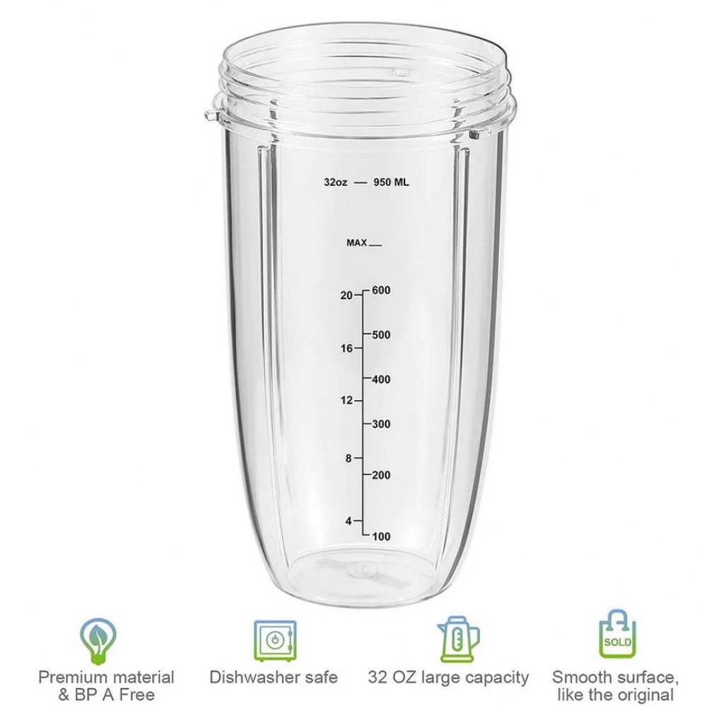 Nutribullet Flüssigkeit Behälter 950ml Aufsatz mit Füllmengen Indikator - Transparent