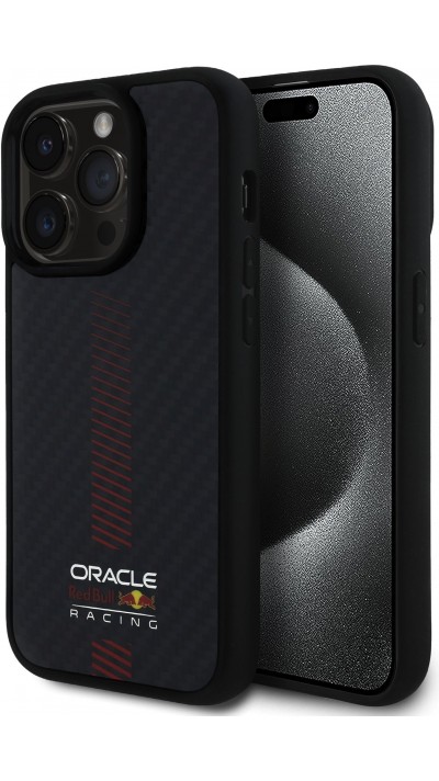 iPhone 14 Pro Case Hülle - Red Bull Racing Carbon Powerbar MagSafe - Schwarz