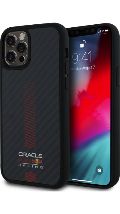 iPhone 12 / 12 Pro Case Hülle - Red Bull Racing Carbon Powerbar MagSafe - Schwarz