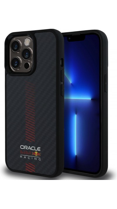 iPhone 13 Pro Case Hülle - Red Bull Racing Carbon Powerbar MagSafe - Schwarz
