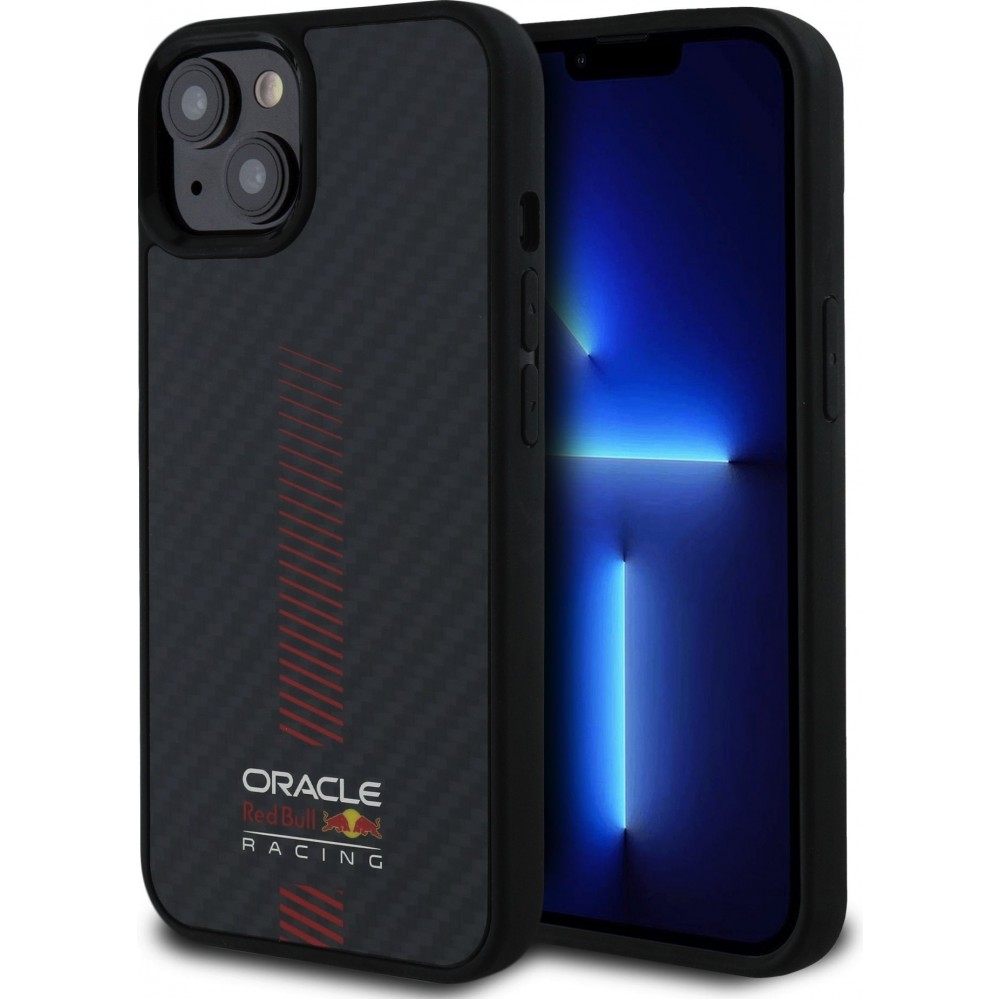 iPhone 13 Case Hülle - Red Bull Racing Carbon Powerbar MagSafe - Schwarz