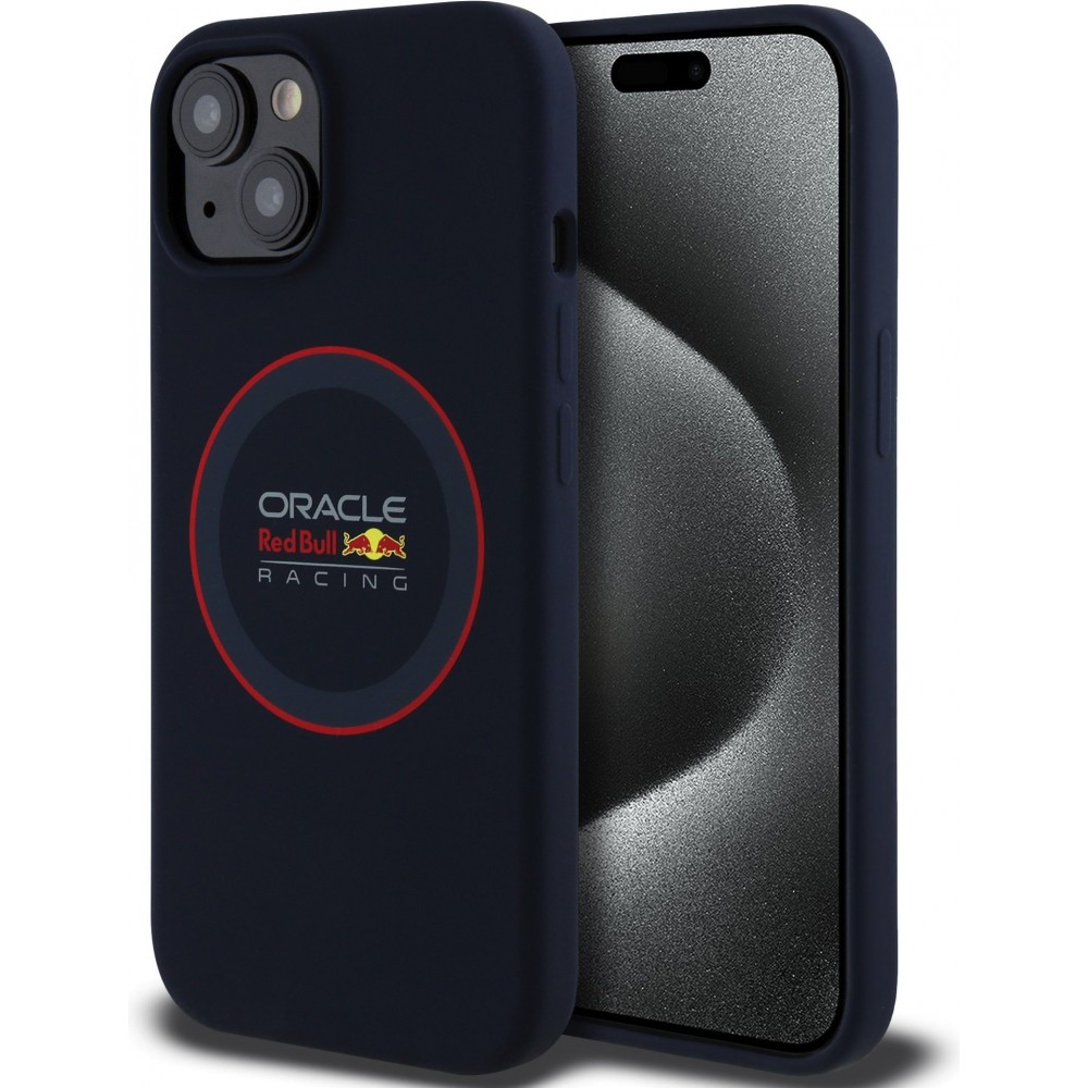 iPhone 14 Case Hülle - Red Bull Racing MagSafe Silikonhülle mit rotem Ring - Marineblau
