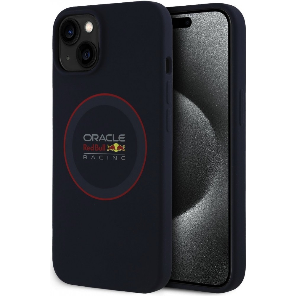 iPhone 13 Case Hülle - Red Bull Racing MagSafe Silikonhülle mit rotem Ring - Marineblau