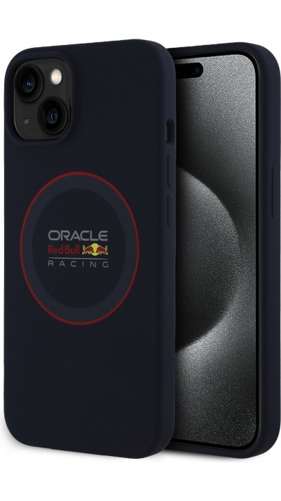 iPhone 13 Case Hülle - Red Bull Racing MagSafe Silikonhülle mit rotem Ring - Marineblau