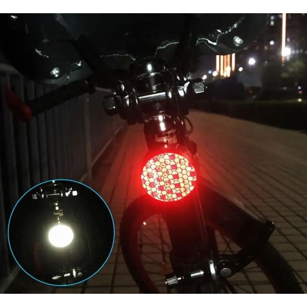 Réflecteur pour vélo lumineux 2 en 1 avec support AirTag intégré - Blanc