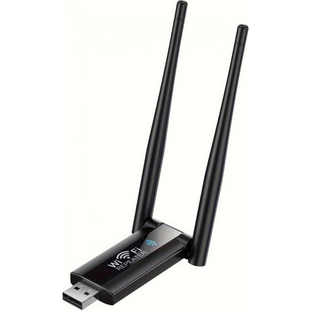 USB Wi-Fi Wireless 2.4G 300Mbps Repeater mit Signalverstärker (300m) Booster - Schwarz