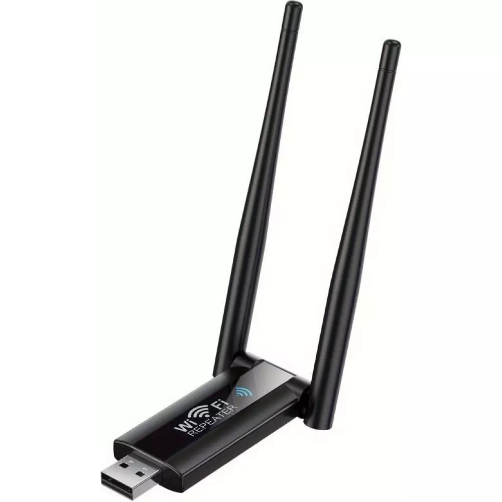 USB Wi-Fi Wireless 2.4G 300Mbps Repeater mit Signalverstärker (300m) Booster - Schwarz