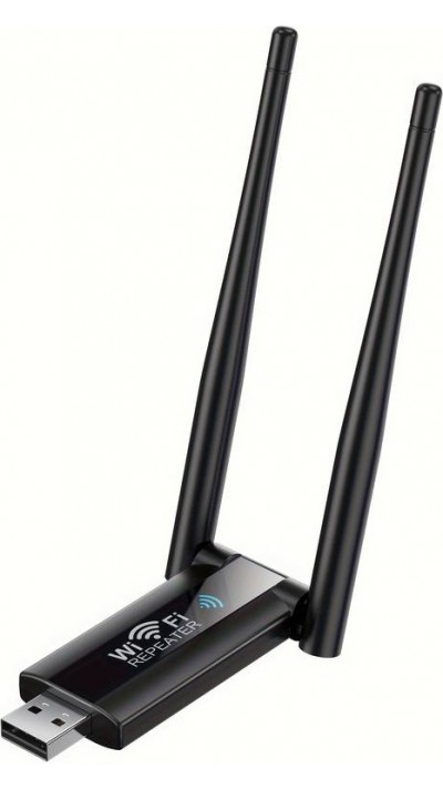 USB Wi-Fi Wireless 2.4G 300Mbps Repeater mit Signalverstärker (300m) Booster - Schwarz