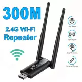 USB Wi-Fi Wireless 2.4G 300Mbps Repeater mit Signalverstärker (300m) Booster - Schwarz