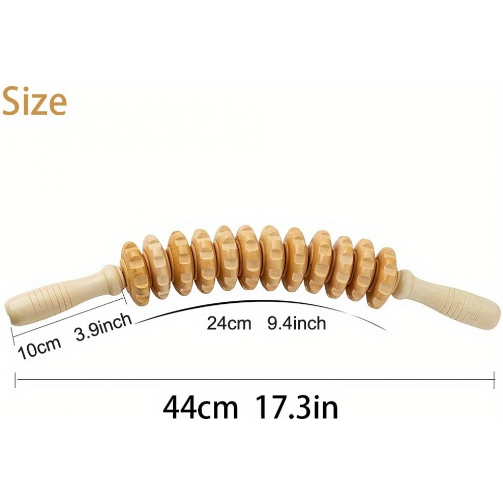 Naturholz Anti-Cellulite Massage-Roller für tiefe Muskeln und Gewebe, Lymphdrainage