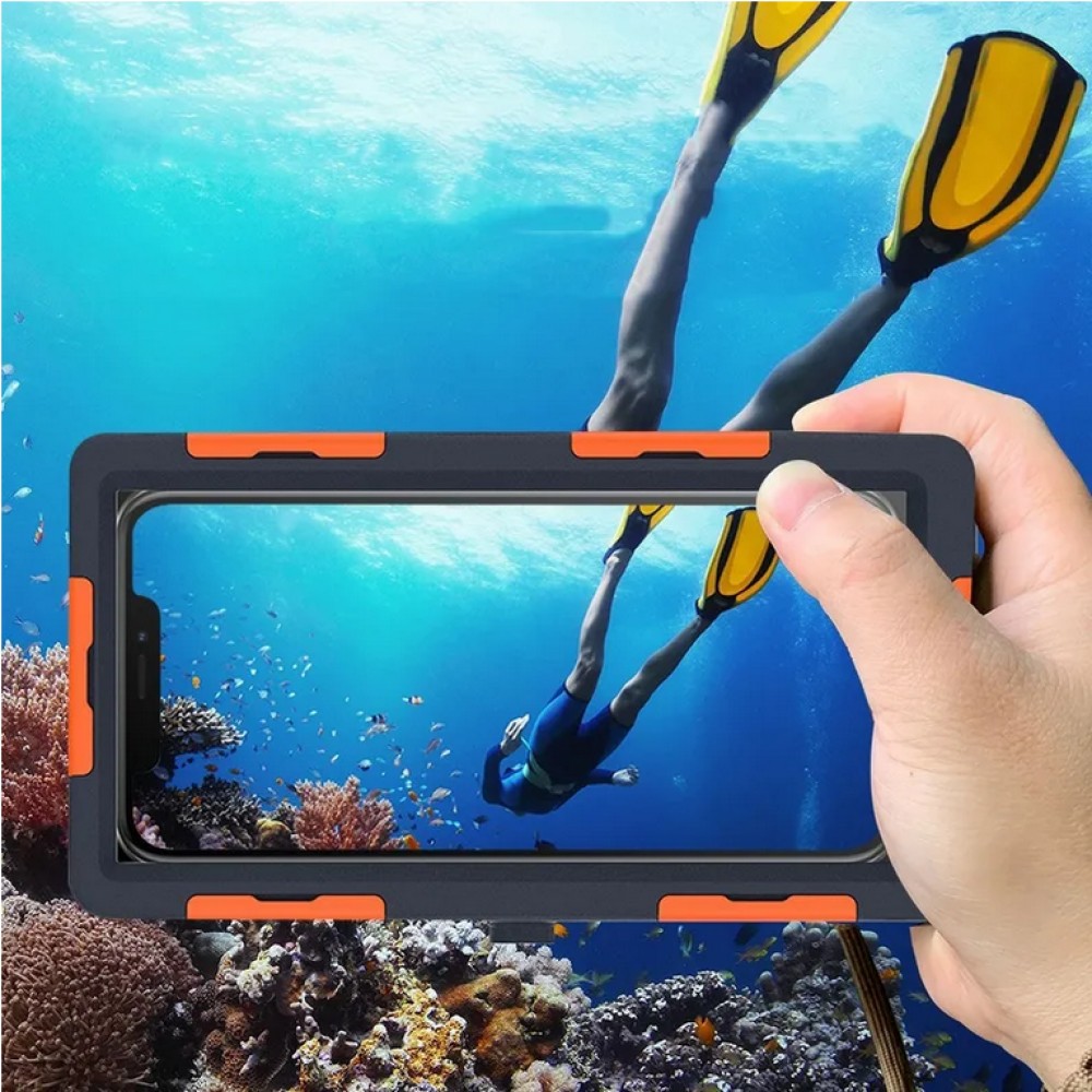 SHELLBOX Universelle Smartphone Hülle Professional Waterproof Case 2nd Generation (15 Meter) - Orange