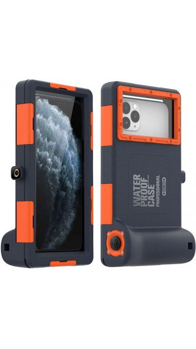 SHELLBOX Coque universelle pour smartphone Etui étanche professionnel 2ème génération (15 mètres) - Orange