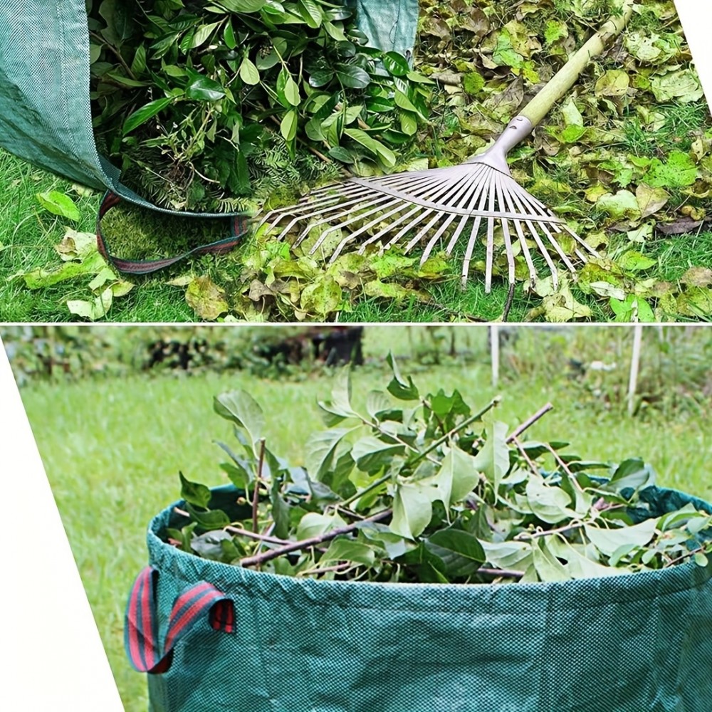 Gartenabfall Tasche (272 L) Wiederverwendbar Strapazierfähiges Polypropylen mit Griffen Pop-Up Laubcontainer - Grün