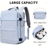 Sac à dos de voyage pour avion avec compartiment ordinateur portable et chaussures et port USB - Noir