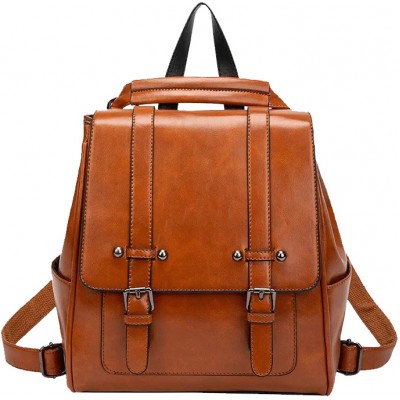 Sac à main / sac à dos fashion retro cuir vintage pour tablette, livre, caméra - Brun