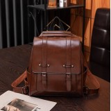 Sac à main / sac à dos fashion retro cuir vintage pour tablette, livre, caméra - Noir