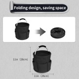 Sac de jardinage/ménage multifonctions pliable en toile avec poches et compartiments pour outils - Noir