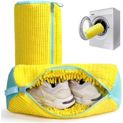 Sac de lavage chaussures en polyester durable avec rembourrage pour baskets et vêtements - Jaune