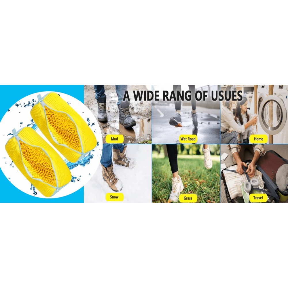 Sac de lavage chaussures en polyester durable avec rembourrage pour baskets et vêtements - Jaune