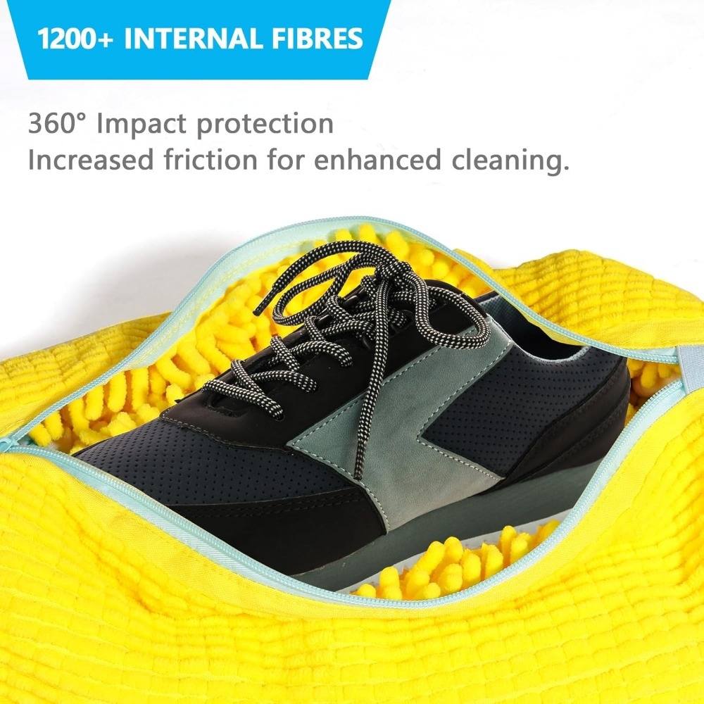 Sac de lavage chaussures en polyester durable avec rembourrage pour baskets et vêtements - Jaune