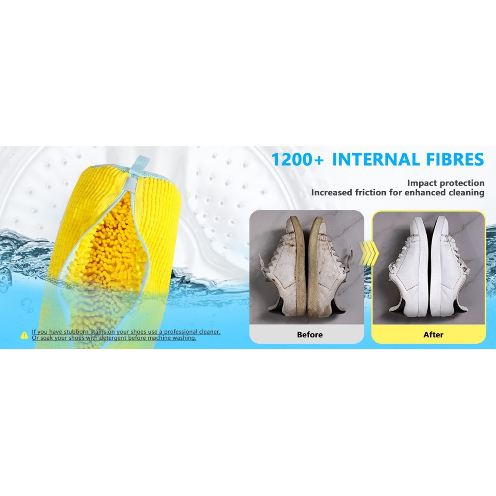 Sac de lavage chaussures en polyester durable avec rembourrage pour baskets et vêtements - Jaune
