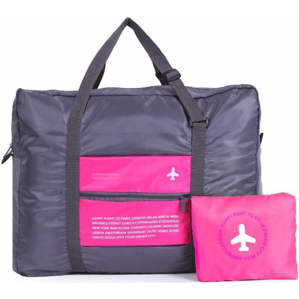 Sac d'appoint de voyage pliable et waterproof 32L de capacité - Rose