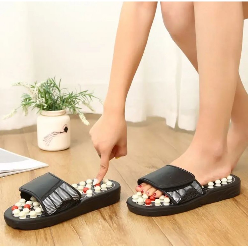 Sandales de podologie confortables avec semelle d'acupuncture noire - 38/39