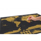 Carte du monde à gratter Voyager - Pour les aventuriers et les explorateurs - Noir et or